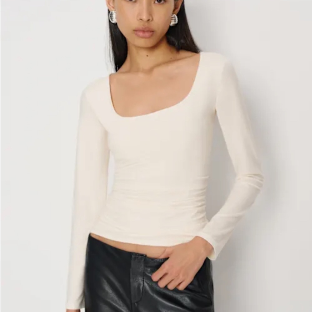 Reformation Kayla Ruched Long Sleeve Top